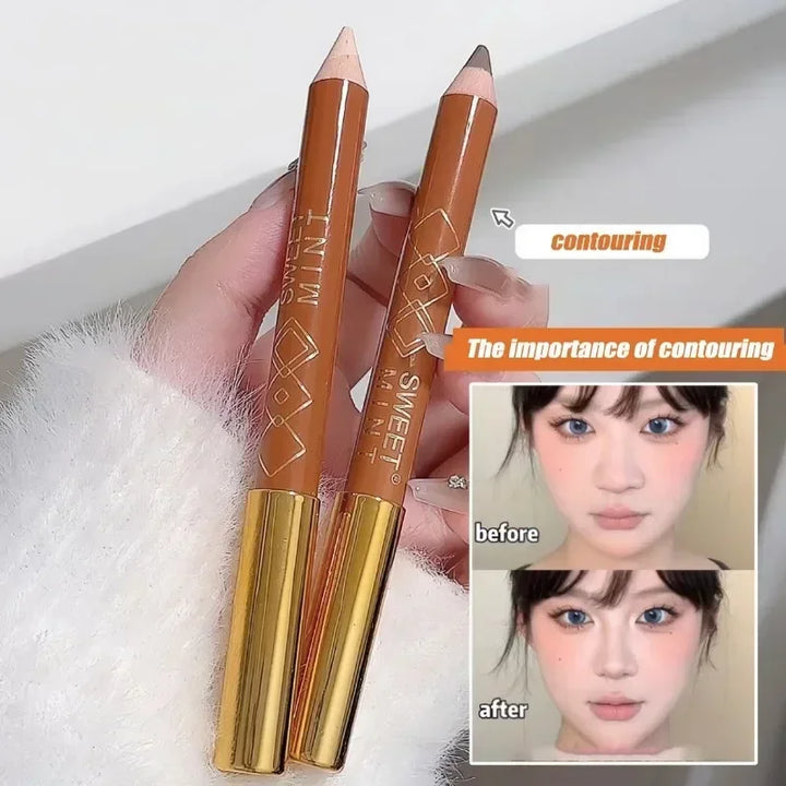 Rynx | Double-sided contour pencil Face brightening concealer Nose shadow Sculpting Natural 3D highlighter shadow pencil Korean makeup
