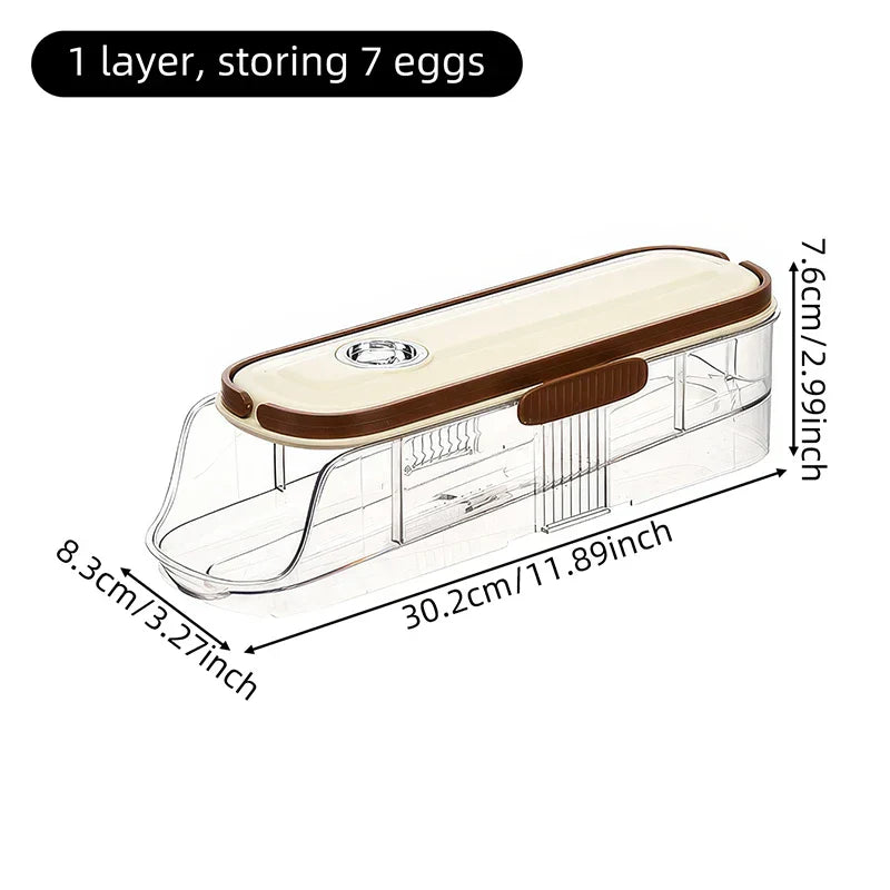 Lisslune | Fridge Organizer Automatic Rolling Transparent Egg Storage Box