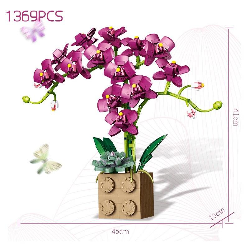 Lisslune | DIY Elegant Blue Phalaenopsis Flower Craft Kit: Create your own impressive home accessory