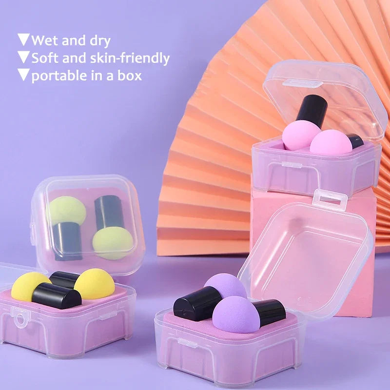 Rynx | Mushroom Head Makeup Puff Air Cushion Beauty Handle Cosmetic Egg Dry and Wet Dual-Use Super Soft Makeup Sponge with Box Set