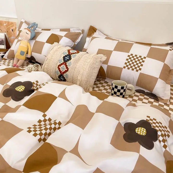 Rynx | Tulip Duvet Cover Set with Bed Sheets Pillowcases Fashion Twin Double Queen Size Bedding Soft Boys Girls Bedding Set
