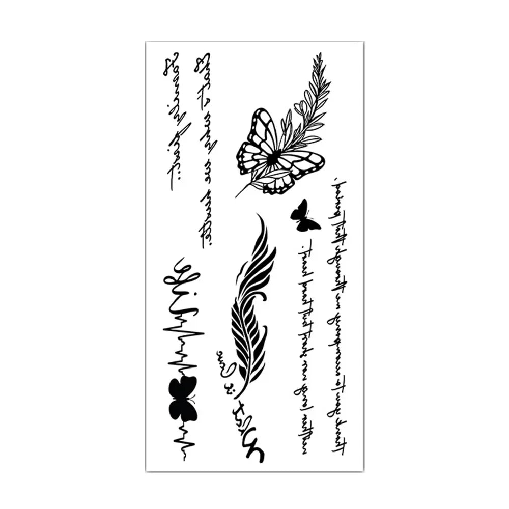 Rynx | 1PCS Sketch Flower Tattoo Sticker Black Datura Arm Legs Tattoo Temporary Waterproof Durable Sexy Tattoo Stickers For Women Body