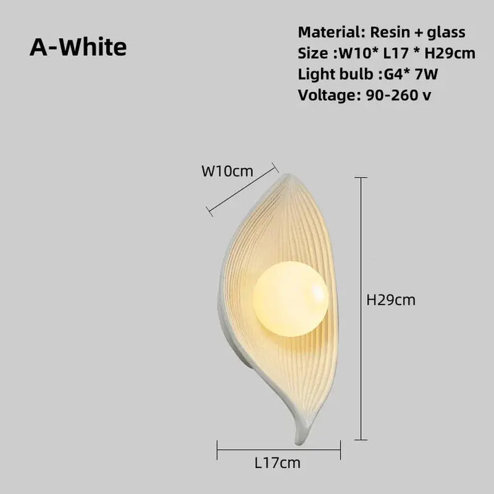 Lisslune | Wall lamp LED leaf gold Elegant