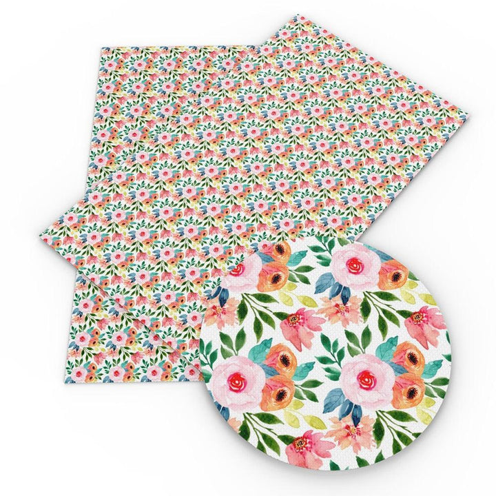 Lisslune | Charming Floral Synthetic Leather Craft Sheets - Essential for Creatives