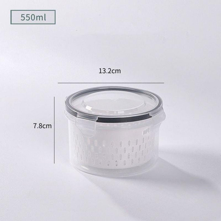 Lisslune | Refrigerator Storage Container with Draining Tray and Clear Lid for Organized Fruits and Vegetables