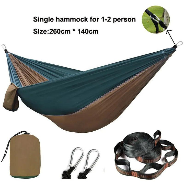 Lisslune | Zowee Ultimate Adventure Hammock Set with Tree Straps & Heavy Carabiners | Ultra-Durable Parachute Nylon
