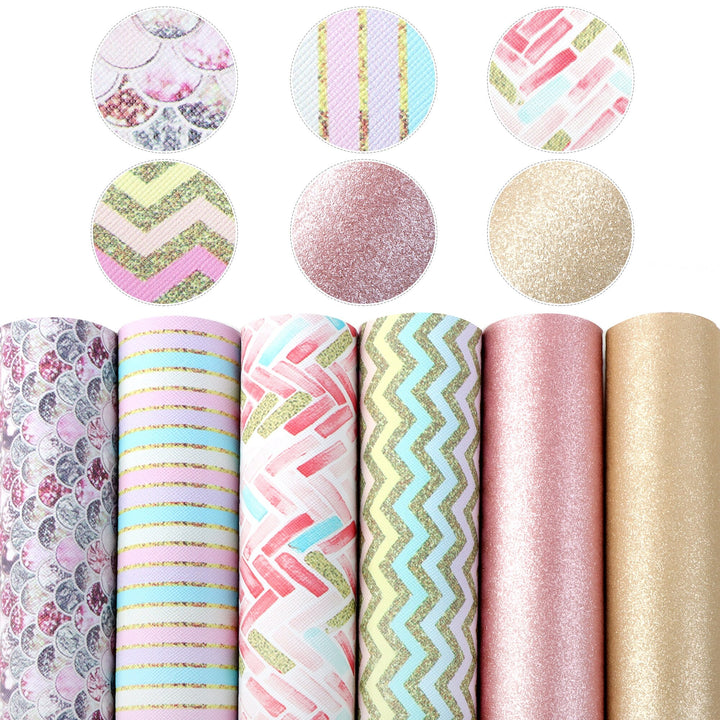Lisslune | Elegant Pink Lychee Glitter Artificial Leather Craft Sheets for Stunning DIY Projects