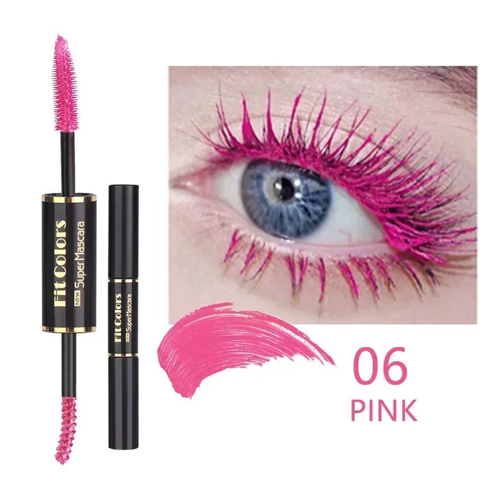 Rynx | 1pc Double Head Water Drying Colorful Mascara Eyelash Extension Thick Curl Quick Drying Long Lasting Blue Purple White Mascara