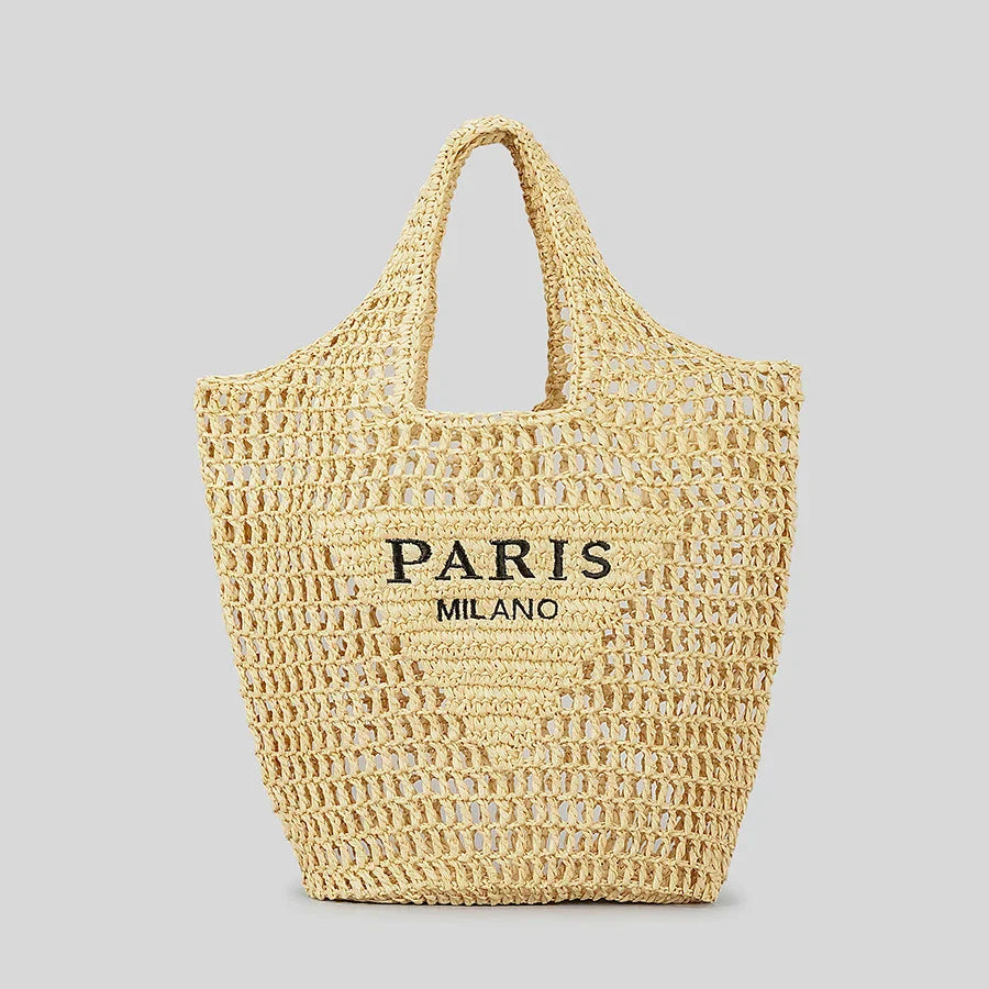 Lisslune | Net straw crochet beach bag