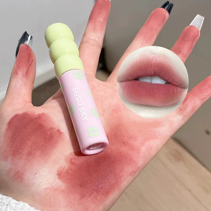 Rynx |1/5St Candied Fruits Lip Mud Milk Mist Velvet Matte Lip Gloss Long-lasting Not Easily Sticking To The Cup LipGlaze Almond Brown Pink