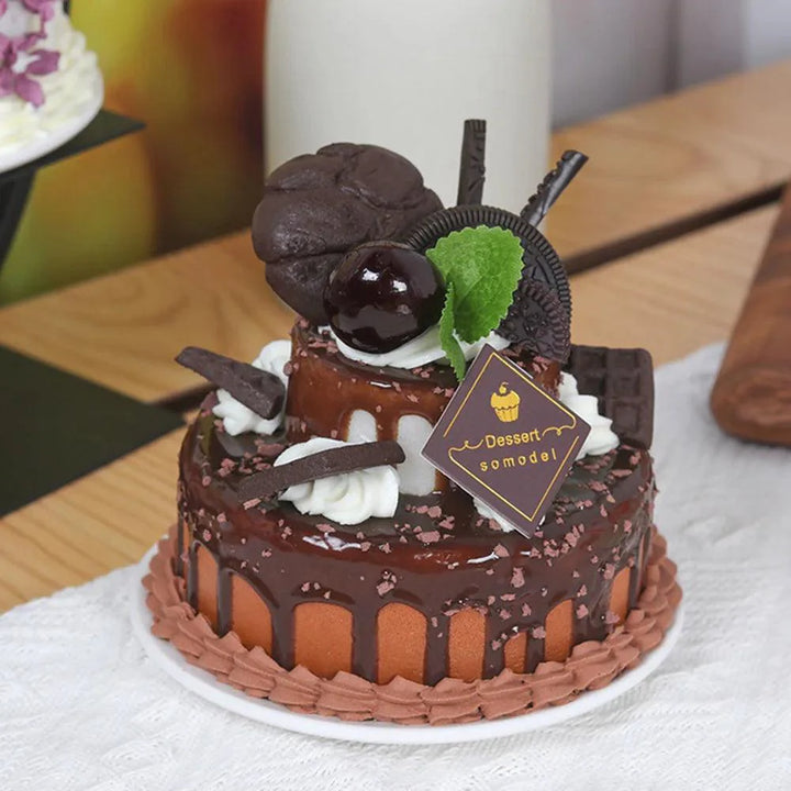 Lisslune | Elegant Synthetic Cake Model for Bakery Display and Photography - 1PC Decorative Food Model