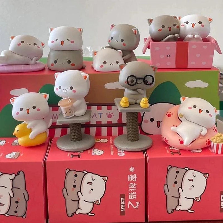 Lisslune | Mitao Enchanted Happy Cat Surprise Boxes - Charming Collectible Figurines for Playful Home Decor