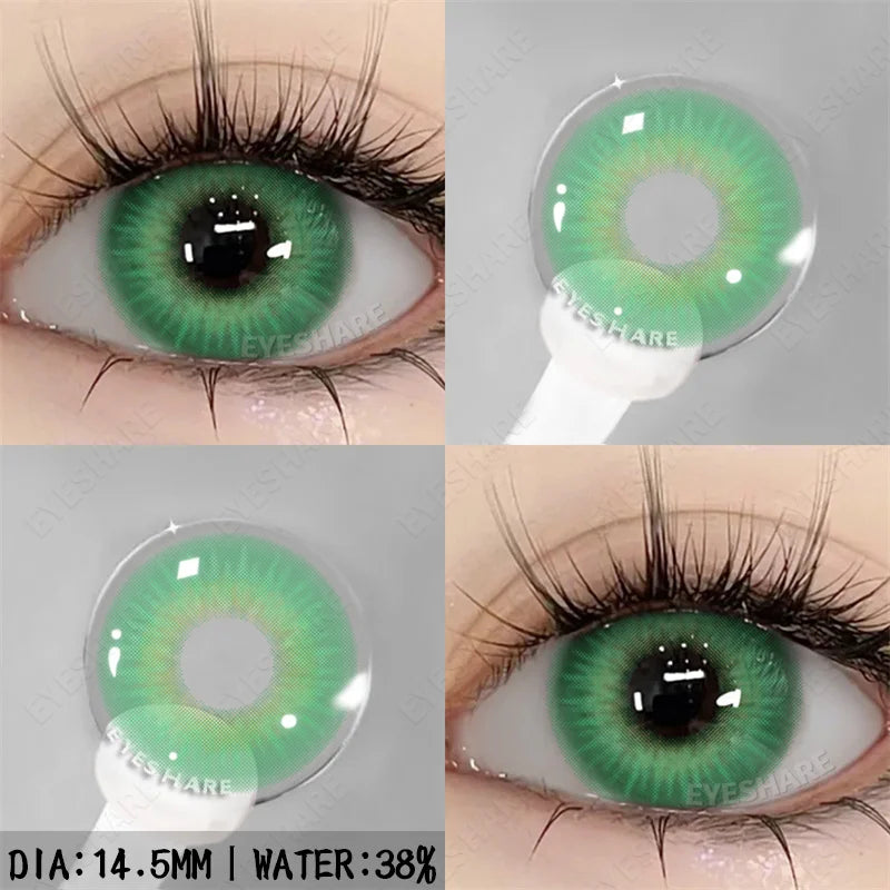 Rynx | 1 Pair/2 Pieces Colored Contact Lenses for Eyes Cosplay Blue Lenses Fashionable Purple Lenses Annual Cosmetic Green Eye Contact Lenses