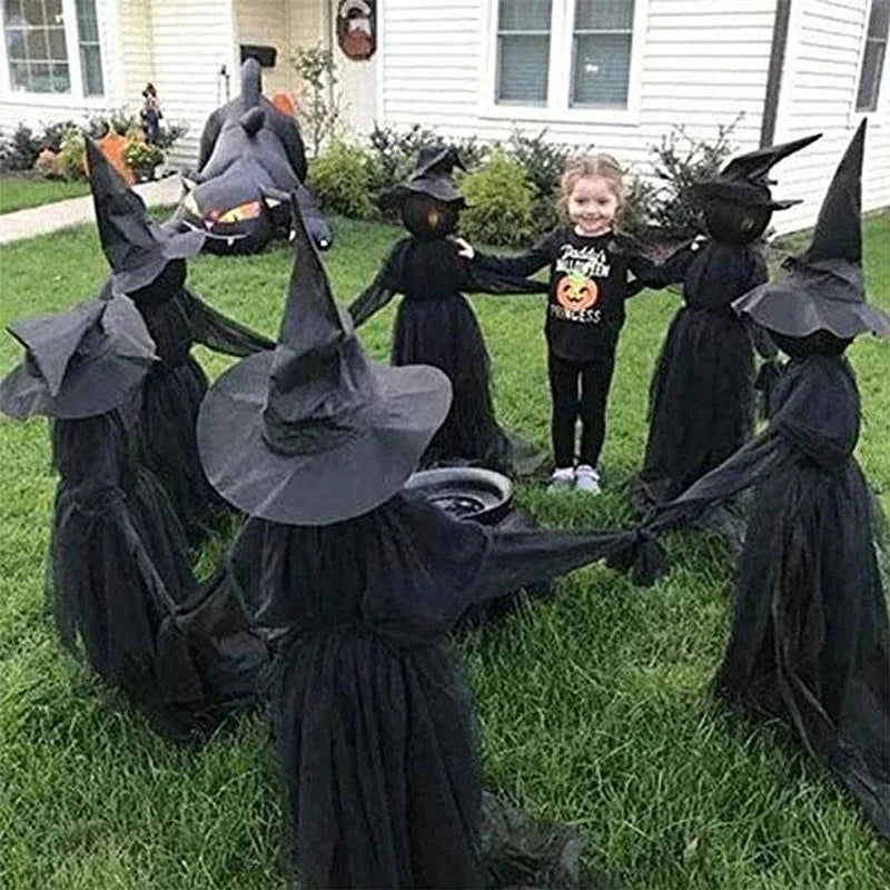 Rynx | 170cm Halloween Glowing Witch Ghost Halloween Decoration Horror Props Creepy Skeleton For Halloween Decoration Voice Control