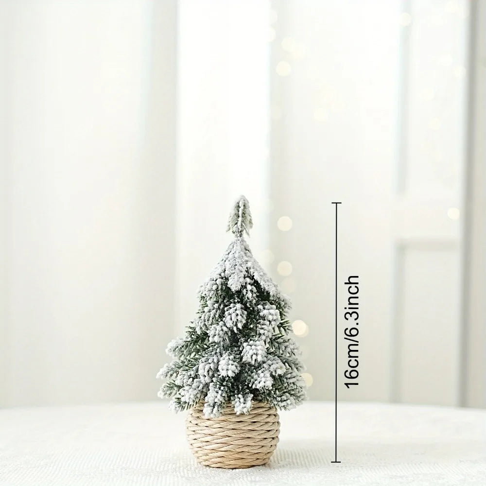 Rynx | Mini Christmas Tree Artificial Small Snow Pine Xmas Tree Decorations New Year Party Ornaments Gifts Home Table Decor