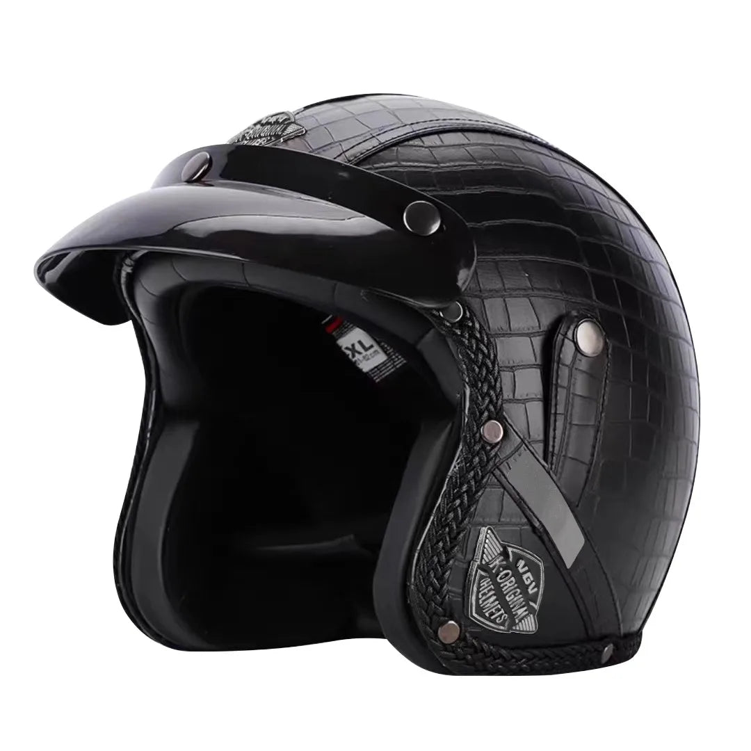 Lisslune | Retro Motorcycle Helmet – Kael – (Open Face 3/4)