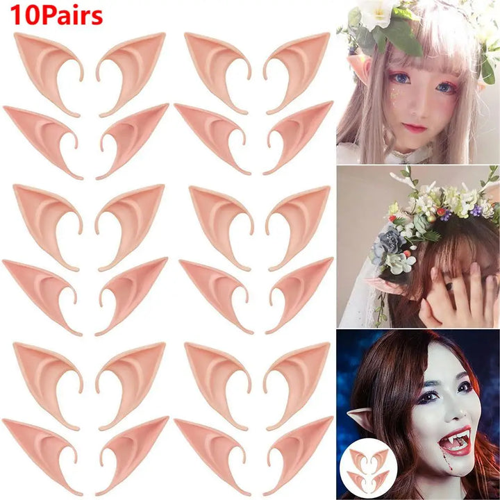 Rynx | Halloween Cosplay Latex Fairy Angel Elf Ears Masquerade Party Costumes Halloween Party Decoration Accessories Photo Props Children's Gift