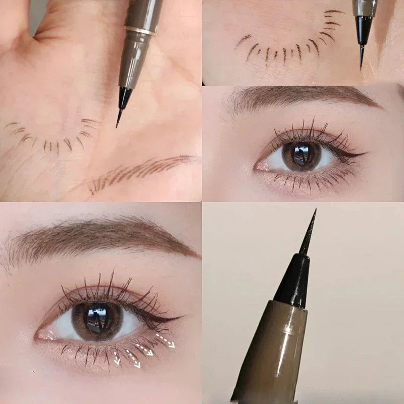 Rynx | Ultra-fine head liquid eyeliner pen sweat-proof long-lasting lying silk worm pen matte black eyeliner under eyelashes makeup cosmetics