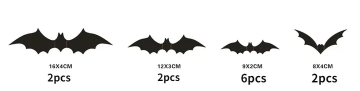 Rynx | 12-120 pieces Halloween decoration 3D black PVC bat Halloween party DIY decor wall stickers bar room Halloween party spooky decor