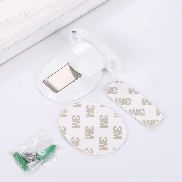 Lisslune | Self-adhesive invisible magnetic door stop made of stainless steel (no drilling)