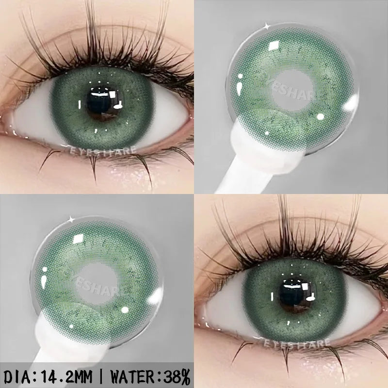 Rynx | 1 Pair/2 Pieces Colored Contact Lenses for Eyes Cosplay Blue Lenses Fashionable Purple Lenses Annual Cosmetic Green Eye Contact Lenses