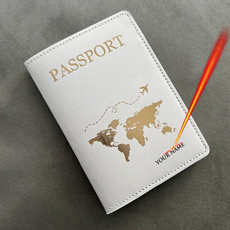 Lisslune | Custom engraved passport holder for adventurous couples - Elegant travel essential