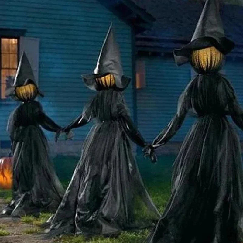 Rynx | 170cm Halloween Glowing Witch Ghost Halloween Decoration Horror Props Creepy Skeleton For Halloween Decoration Voice Control