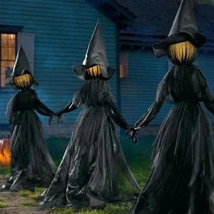 Rynx | 170cm Halloween Glowing Witch Ghost Halloween Decoration Horror Props Creepy Skeleton For Halloween Decoration Voice Control