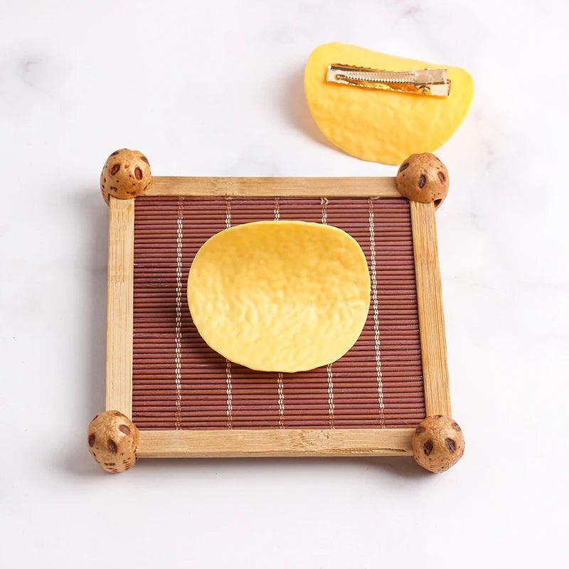 Lisslune | 5-piece DIY hairpin set with cute food theme - Cute hamburger, chips, and cookie designs for kids