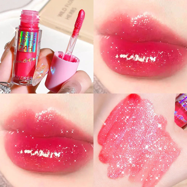 Rynx | Sale Water Glitter Lip Oil Honey Liquid Lipstick Plumper Lip Lacquer Tint Crystal Clear Texture Lipstick Korean Makeup