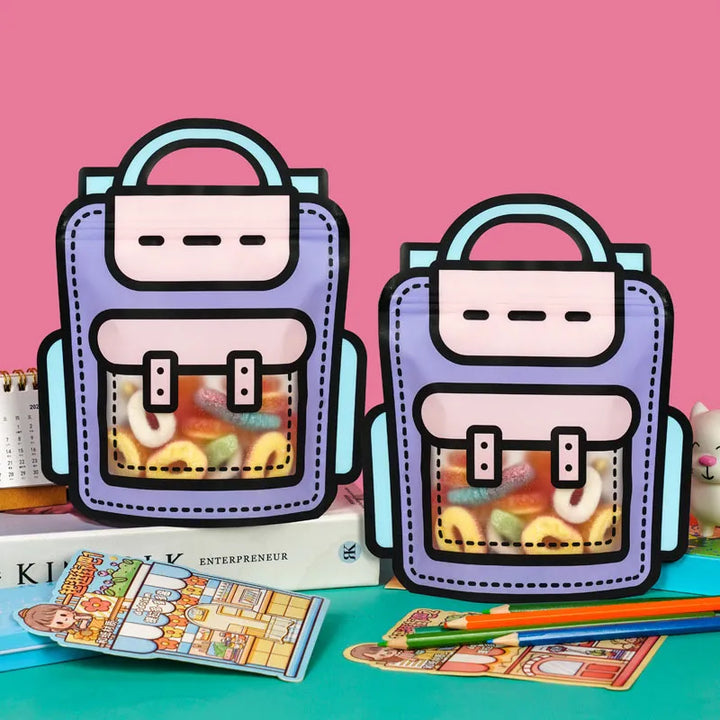 Lisslune | 50pcs Creative 2D Cartoon Schoolbag