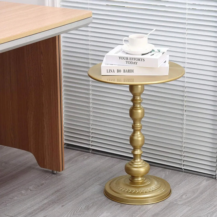 Rynx | Vintage Coffee Table Living Room Side Table American Small Round Desk Bedroom High-Quality Nightstand Furniture Ornaments