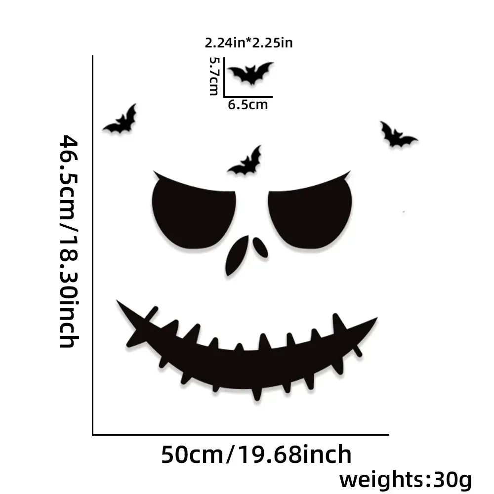 Rynx | New Halloween Decoration, Skull, Pumpkin, Halloween Horror Door Sticker, Felt Wall Stickers, Room Decoration