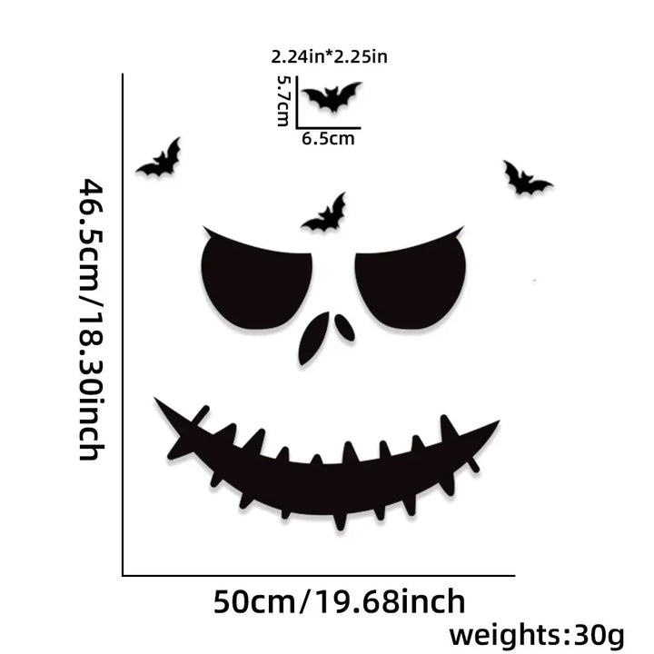 Rynx | New Halloween Decoration, Skull, Pumpkin, Halloween Horror Door Sticker, Felt Wall Stickers, Room Decoration