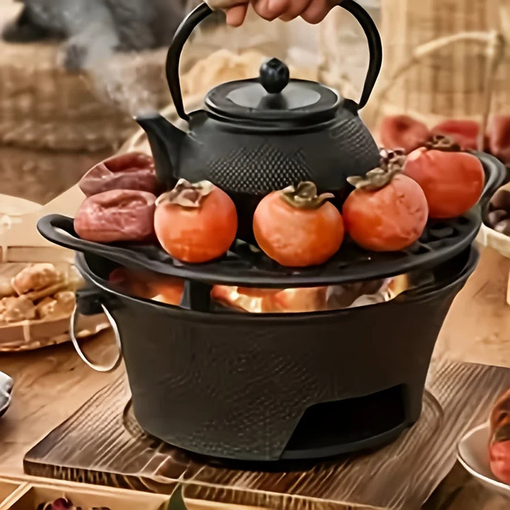 Lisslune | Rundgrill, tragbarer Campingkocher, Picknickgrill, Familiencamping, Desktop kleiner Kohlen-Grill