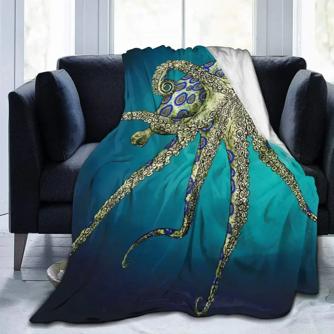 Lisslune | Sea Life Ocean Throw Octopus Blanket