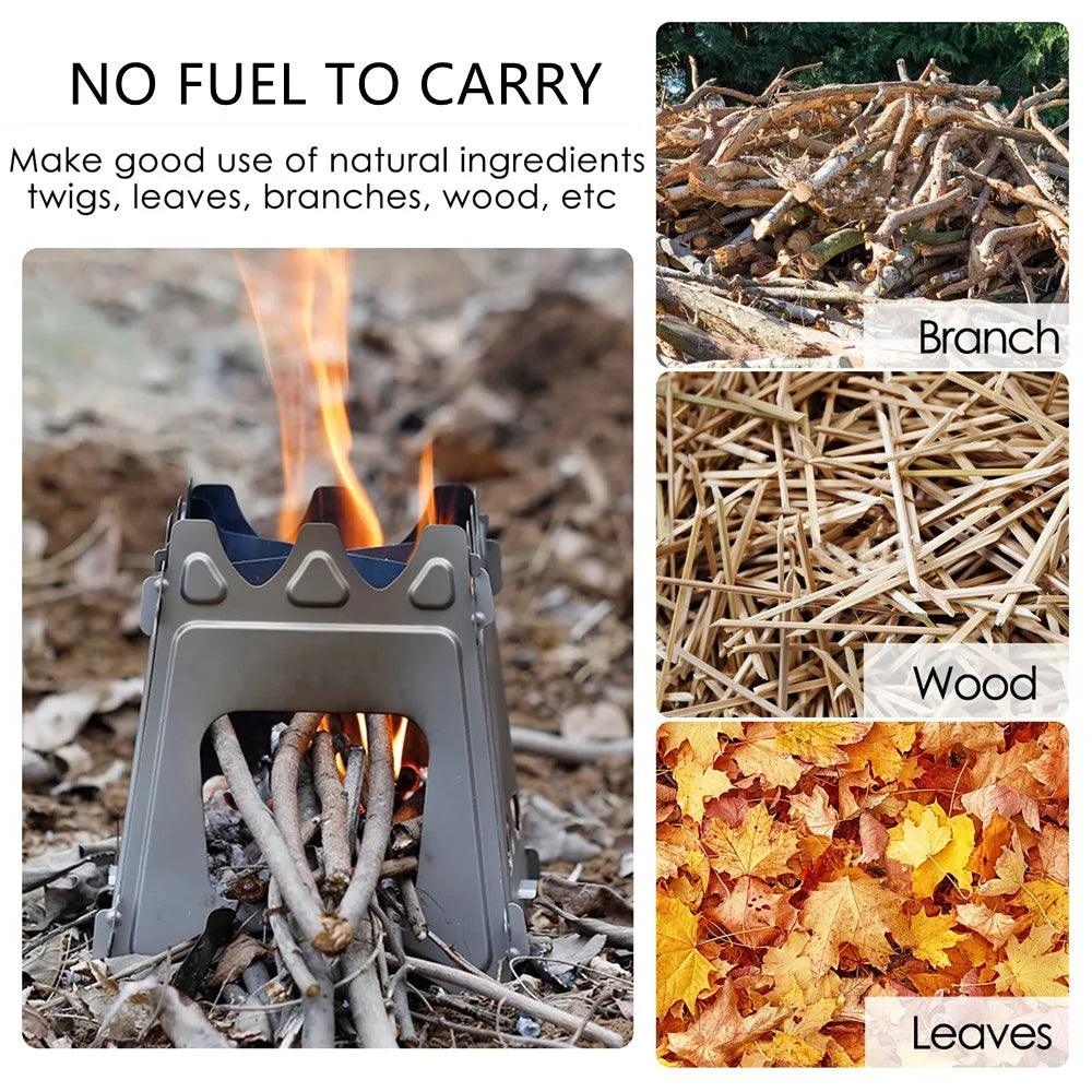 Lisslune | Compact Outdoor Stainless Steel Camping Stove - Perfect for Hiking and Cooking in the Wild
