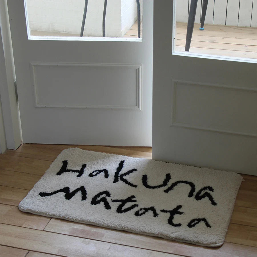 Rynx | Tufting African Proverb Bathroom Mat Living Room Rug Soft Bath Mat Bedroom Rug Door Floor Non-Slip Mat Aesthetic Home Decor