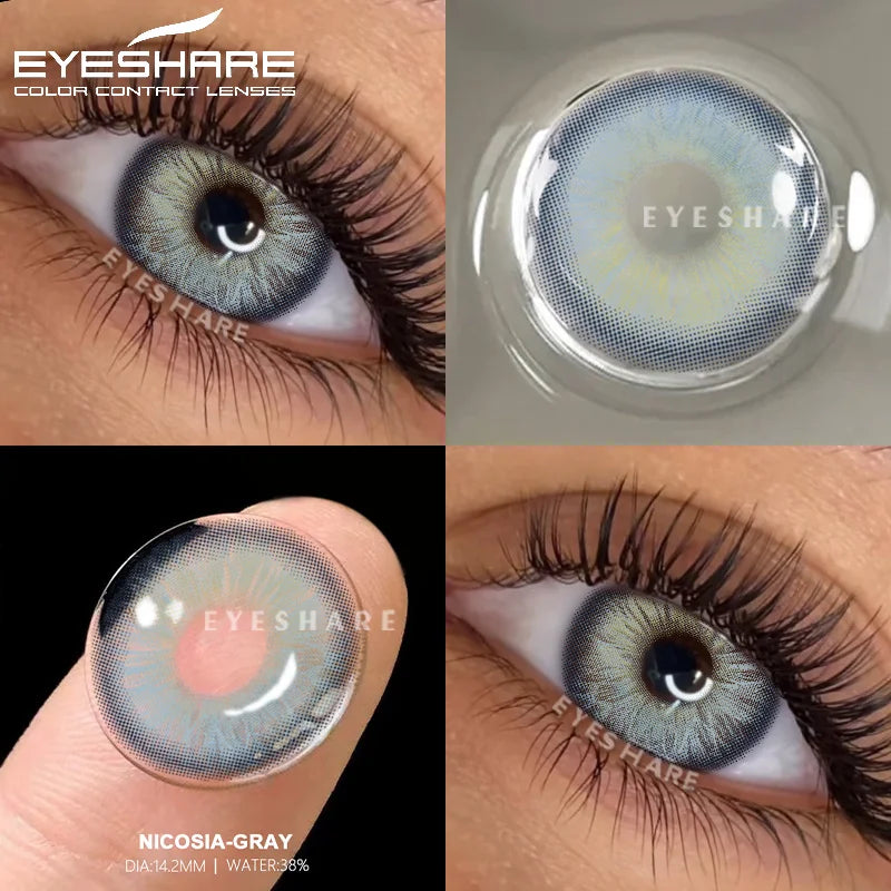 Rynx | 1 Pair of Contact Lenses in Natural Color for the Eyes Fashion Blue Lenses Gray Pupils Brown Lenses Annual Cosmetic Green Lenses