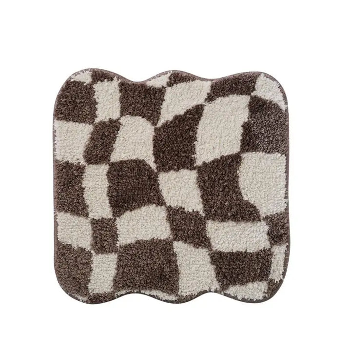 Rynx | Retro Geometry Padded Seat Cushion Soft Loop Fleece Breathable Round Square Chair Cushion Office Use Sitting Anti-Slip Mats
