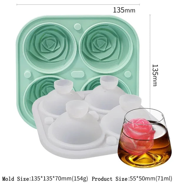 Lisslune | 3D Rose Ice Cube Trays