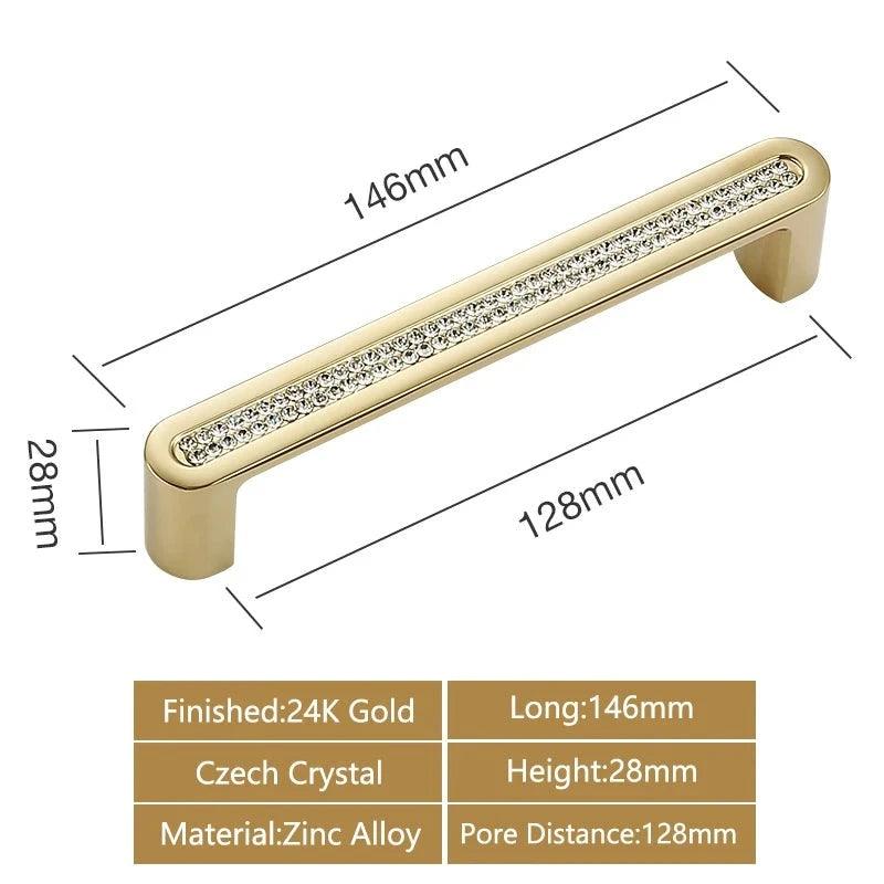 Lisslune | Luxurious Gold and Crystal Cabinet Handles - Exquisite Design and Lasting Quality