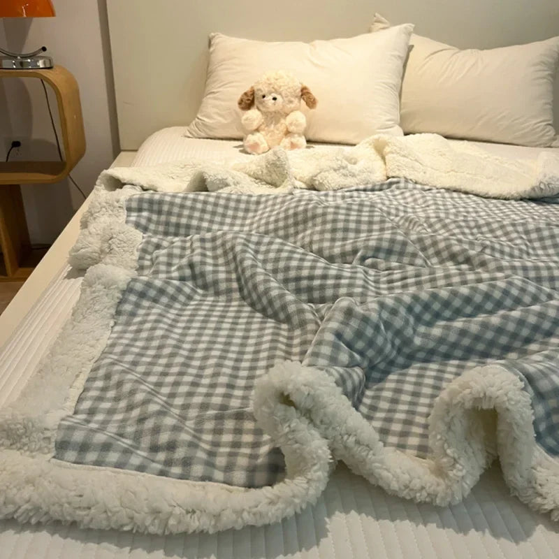 Rynx | New Thick Warm Lamb Fleece Blanket Fleece Milk Fleece Small Blanket Single Dorm Cover Blanket Winter
