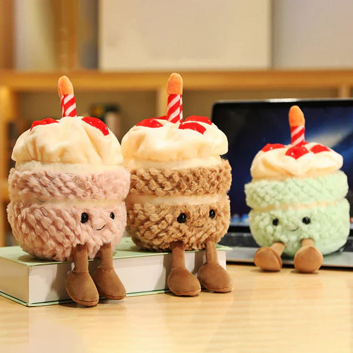 Lisslune | Festive Cupcake Plush with Candle – Soft Plush Toy for Kids & Adults