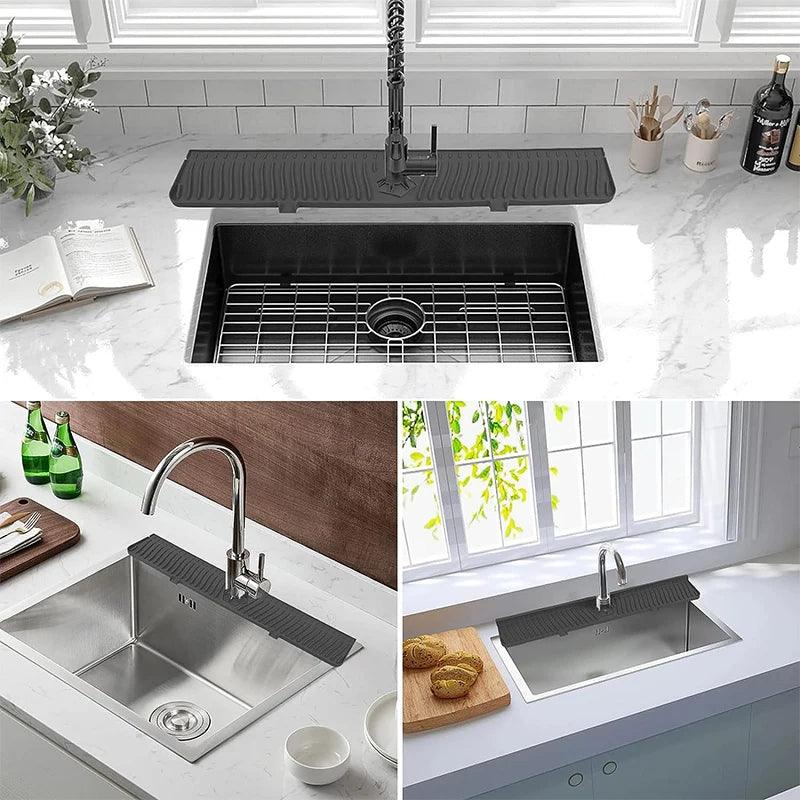 Lisslune | Versatile silicone splash mat with drip tray for kitchen and bathroom