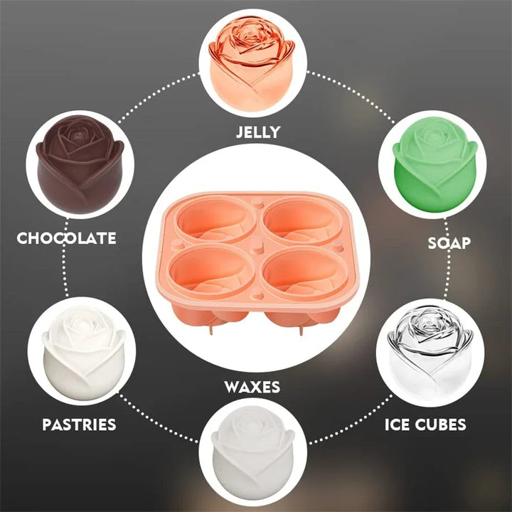 Lisslune | 3D Rose Ice Cube Trays