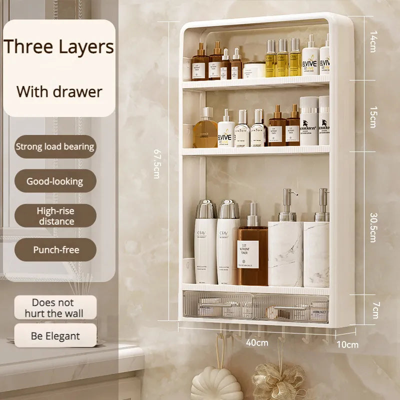 Lisslune | Home Essential Punch-Free Bathroom Organizer Shelf
