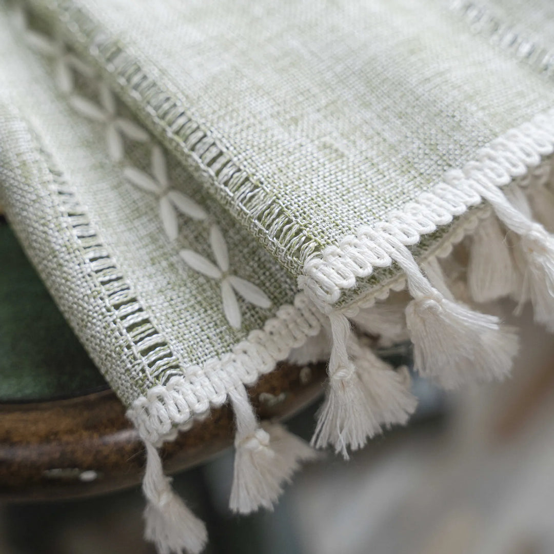Rynx Cotton-Linen Blend Curtains Street Bags Shadow Curtain Tassel for Kitchen Bedroom Living Room Bay Window Closet Curtain