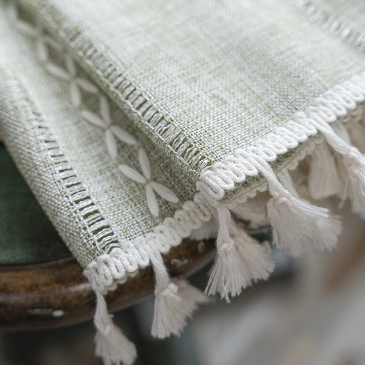 Rynx Cotton-Linen Blend Curtains Street Bags Shadow Curtain Tassel for Kitchen Bedroom Living Room Bay Window Closet Curtain
