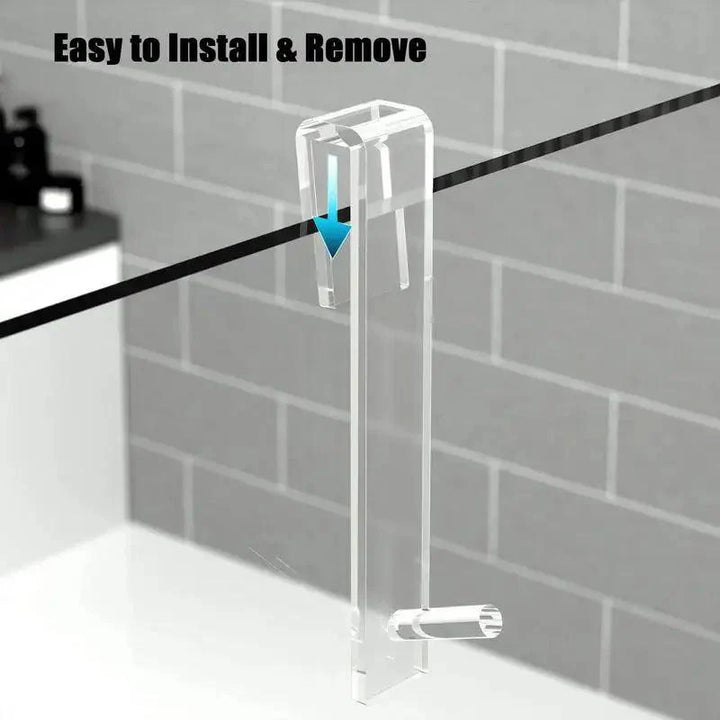 Lisslune | Frameless Acrylic Shower Door Organizer - Effortless Installation Without Drill Required